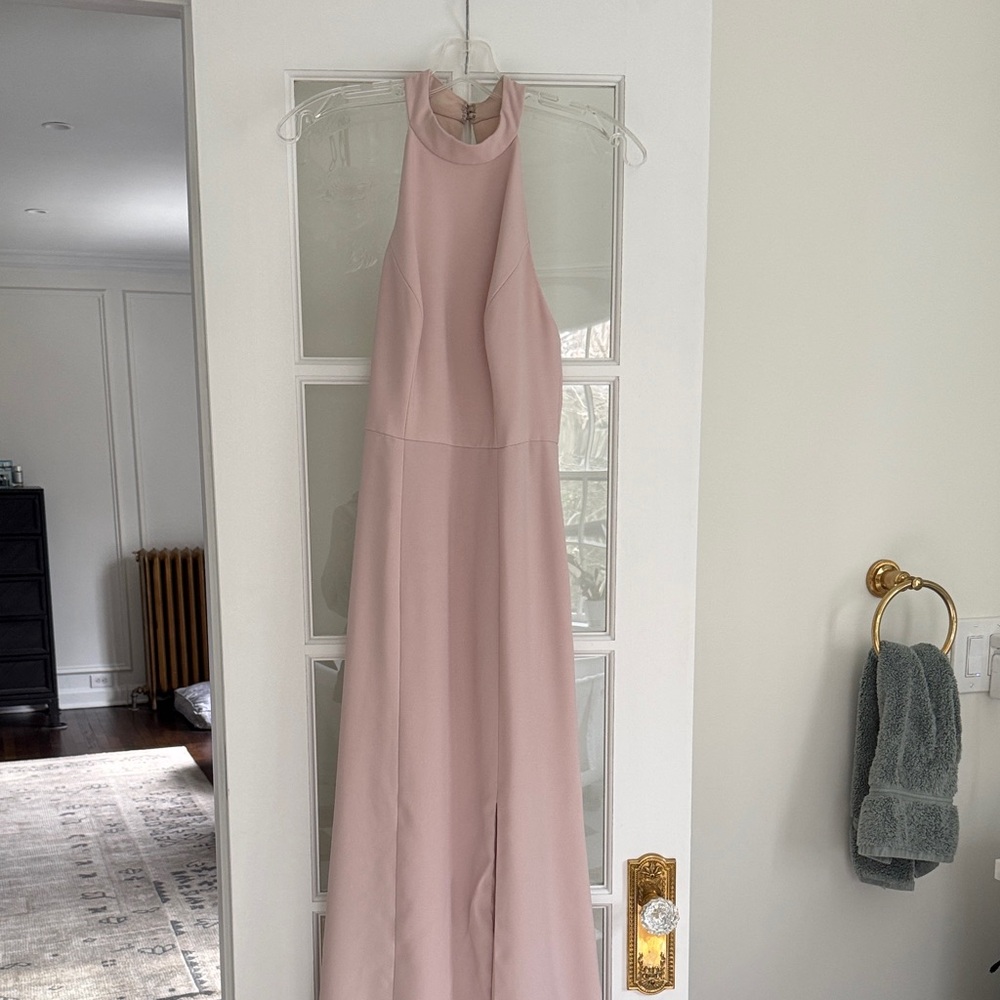 After Six Nude High Neck Dress Style 6808